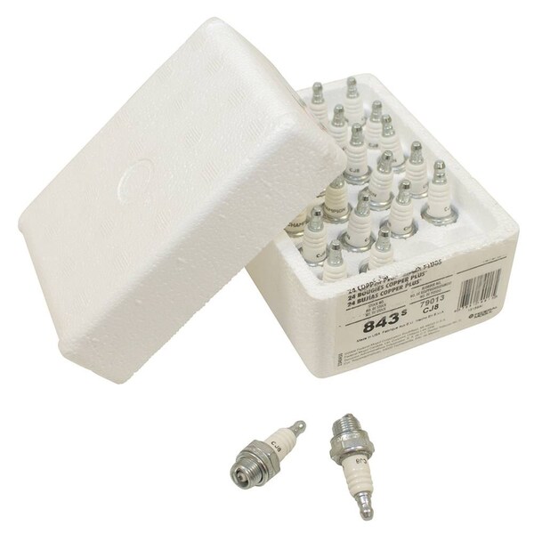New Spark Plug Shop Pack For Champion Cj8, 843S Plug Type Standard, Priced Per Pack, Sold Per Pack